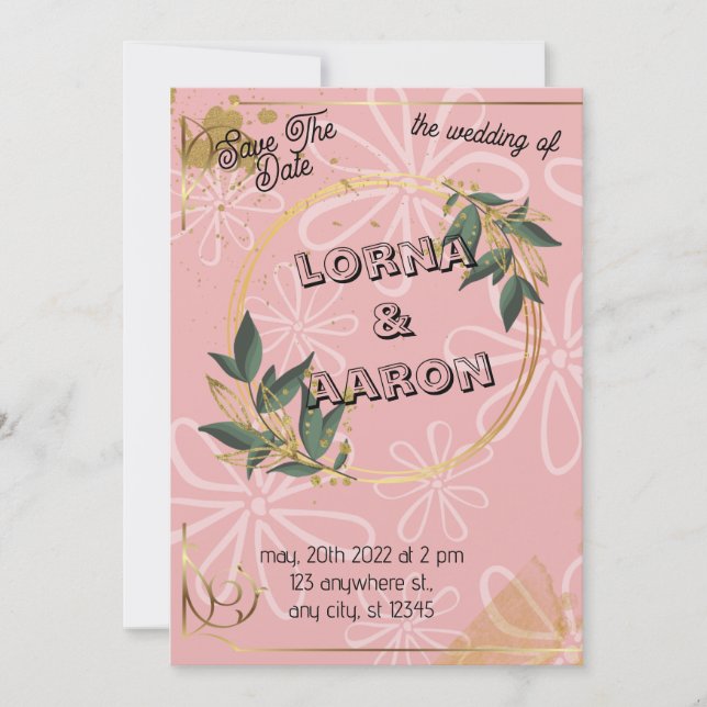 Invitation plate, Taille : 5" x 7", Papier : Matte (Devant)