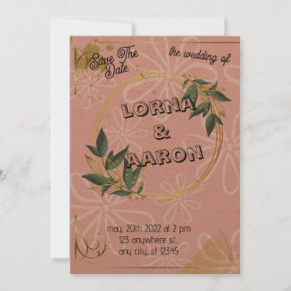 Invitation plate, Taille : 5" x 7", Papier : Matte