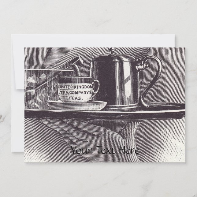 Invitation Plateau de thé vintage (Devant)