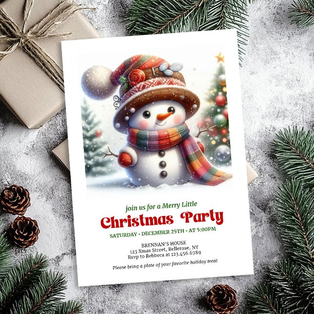 Invitation Playful cartoon snowman invite festive fun digital (Playful cartoon snowman invite festive fun printable

)