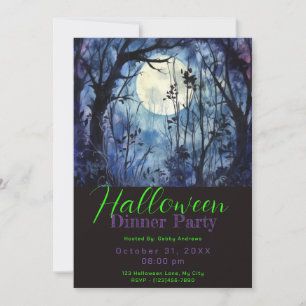 Invitation Pleine lune Blue Forest Dîner d'Halloween
