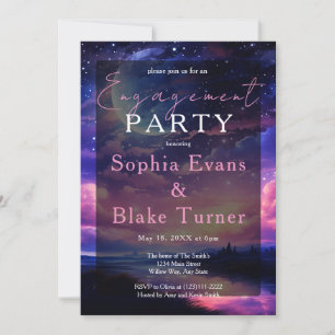 Invitation Pleine lune céleste Stars Mariage