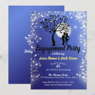 Invitation Pleine lune de la partie d'engagement étoile