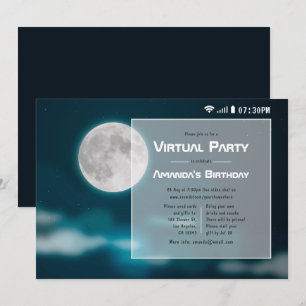 Invitation Pleine lune Halloween fête d'anniversaire virtuell