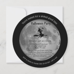 Invitation Pleine lune pervers Mystique sorcière Halloween Pa