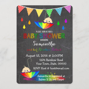 Invitation Pleuvoir l'invitation jumelle de baby shower de