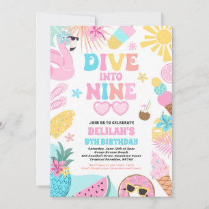 Invitation Plongée dans neuf Tropical Beach 9e fête d'anniver