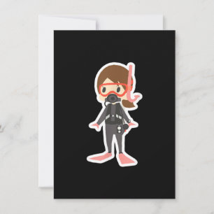 Invitation Plongée J'Aime Snorkeling nage fille enfants