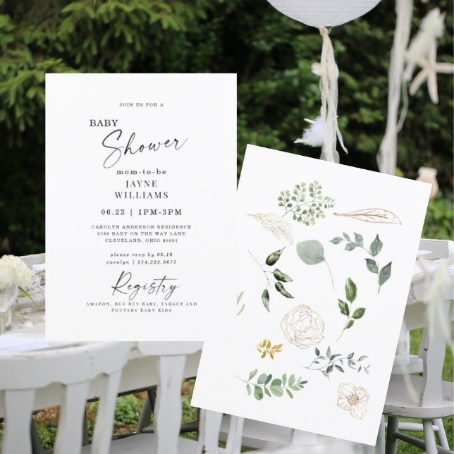 Invitation Plongée sur l'invitation Baby shower de scène (Créateur téléchargé)