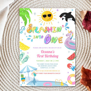 Invitation Plongeon dans une première fête d'anniversaire au 