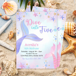 Invitation Plongez dans cinq filles 5e fête d'anniversaire