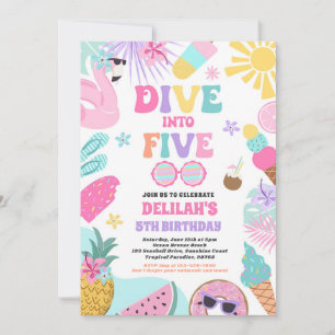 Invitation Plongez dans Cinq Plage Tropicale 5e fête d'annive