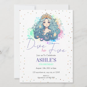 Invitation Plongez dans cinq sirènes 5e fête d'anniversaire