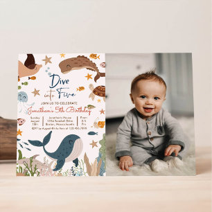 Invitation Plongez dans cinq sous la fête d'anniversaire de r