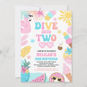 Invitation Plongez dans Deux Fête d'anniversaire de 2 ans sur