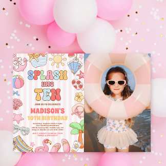 Invitation Plongez dans dix ans de photo d'anniversaire de pl
