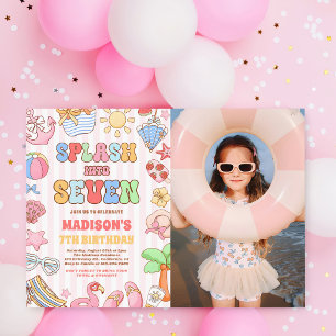 Invitation Plongez dans sept ans de photo d'anniversaire de p