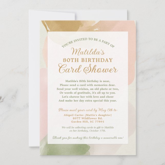 Invitation Pluie de Cadeaux d'Anniversaire par la Poste 2 Pho (Devant)