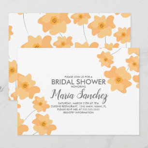 Invitation Pluie de Pavots Jaunes Floraux Mariage