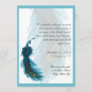 Invitation Pluie de Pic Bleu Turquoise Nouvel An