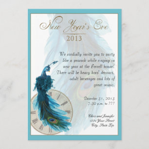 Invitation Pluie de Pic Bleu Turquoise Nouvel An