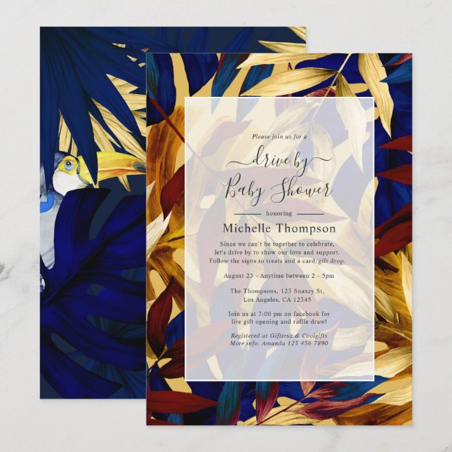 Invitation Pluie exotique de forêt en voiture (Devant / Derrière)