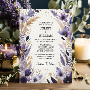 Invitation Plum Automne Printemps Été Lavande Sage Mariage