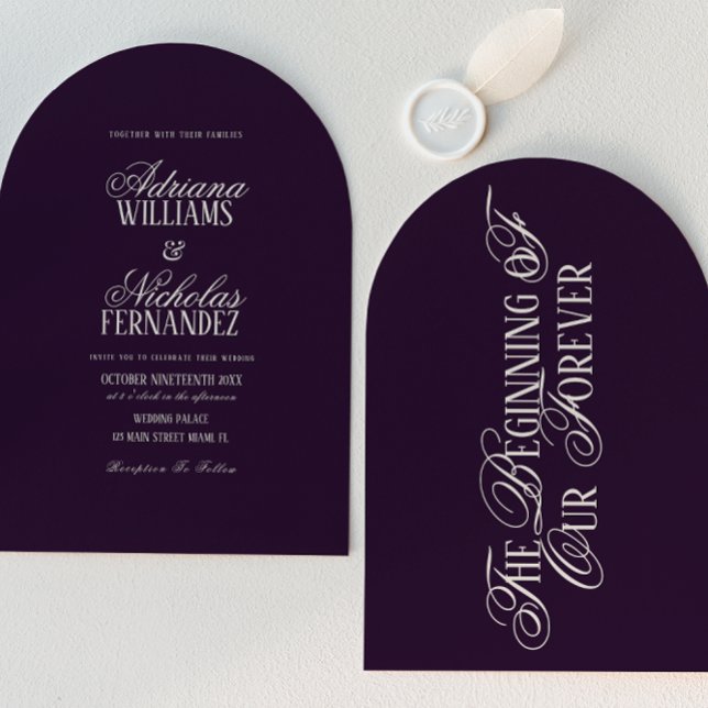Invitation Plum Beginning Of Our Forever Wedding (Créateur téléchargé)