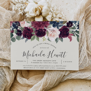 Invitation Plum Blossom Automne Hiver Floral Fête des mariées