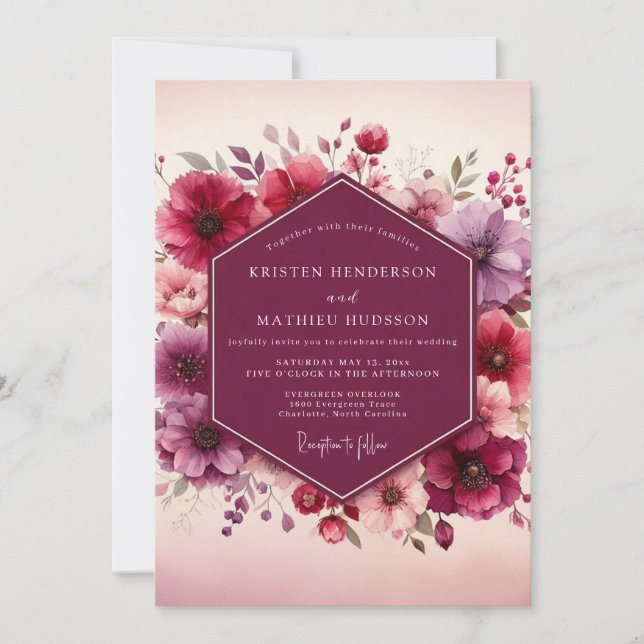 Invitation Plum Blossom Romance Wedding (Devant)
