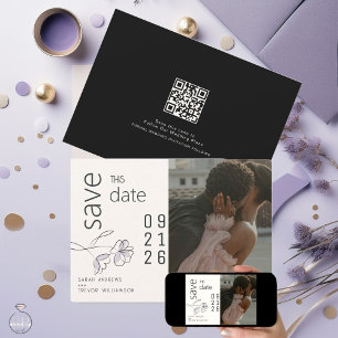 Invitation Plum et buff Floral moderne minimaliste