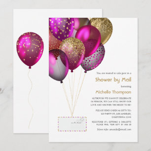 Invitation Plum et Gold Baby ou Fête des mariées par courrier