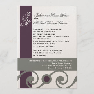 Invitation Plum et gris