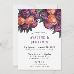 Invitation Plum et Orange Peony Party