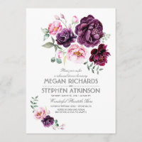 Plum Purple Floral Aquarelle Dîner de répétition