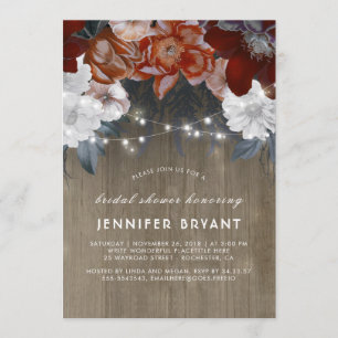 Invitation Plum Purple Floral Lumières Russe Fête des mariées