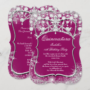 Invitation Plum Quinceanera 15e Wonderland hivernal