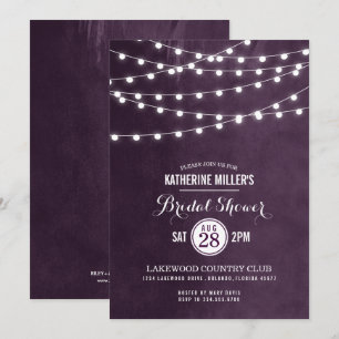 Invitation Plum String éclaire l'invitation de la douche nupt