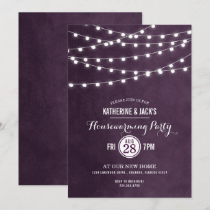 Invitation Plum String Lumières Fête de réchauffement de la m