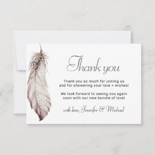 Invitation Plume Bohème Genre Neutre Merci