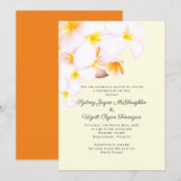 Plumeria moderne Fleurs hawaïennes Mariage jaune