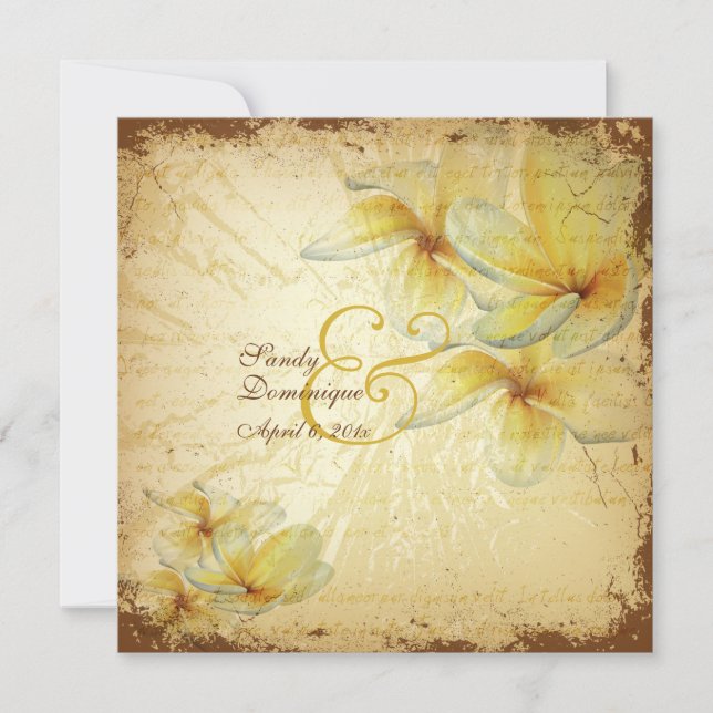 Invitation Plumeria Vintage PixDezines (Devant)