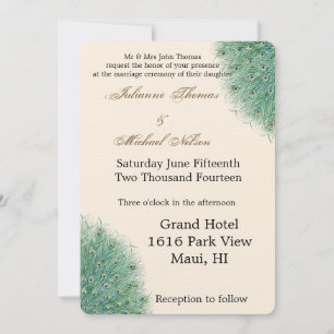 Invitation Plumes de paon jolies