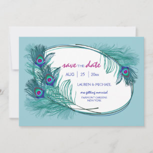 Invitation Plumes de paquetage Sauvegardez l'annonce de la da