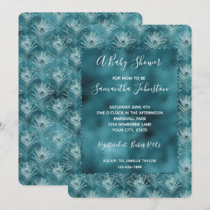 Invitation Plumes Turquoises de Glam Peacock