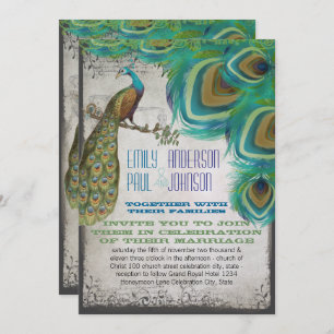 Invitation Plumes Vintages de luxe rustique