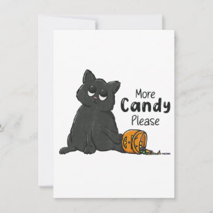 Invitation Plus de bonbons s'il vous plaît Halloween Chat Noi