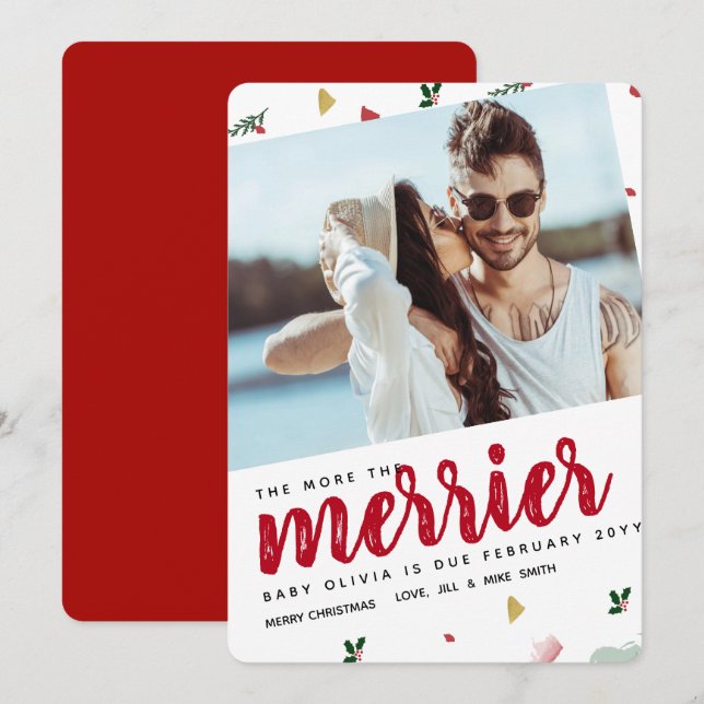 Invitation Plus d'informations sur la grossesse de Noël des p (Devant / Derrière)