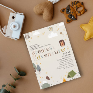 Invitation Plus grande aventure Baby shower neutre genre
