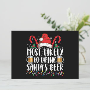 Invitation Plus susceptible de boire la bière du Père Noël Bo